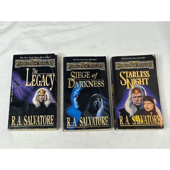 Legacy of the Drow 3 books Legacy Siege of Darkness Starless Night R.A Salvatore - Picture 1 of 3